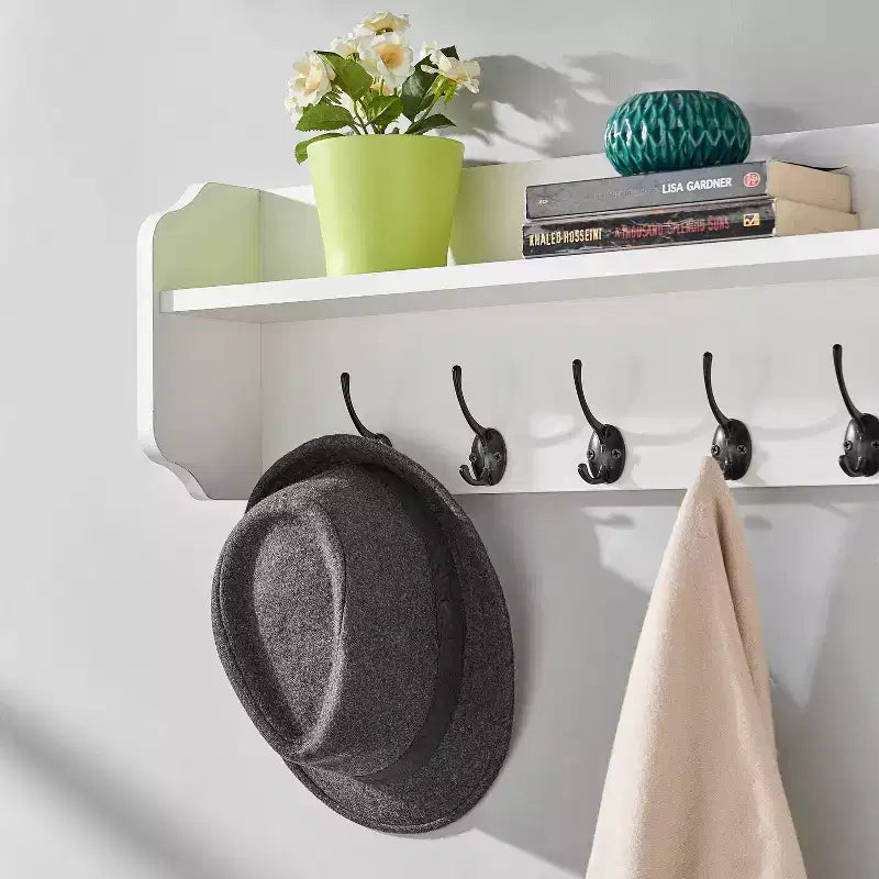 Estante de pared flotante multiusos de 25 x 9 con ganchos para entrada - Danya B.