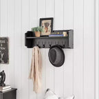 Estante de pared flotante multiusos de 25 x 9 con ganchos para entrada - Danya B.