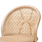 bali & pari Lisa Silla de comedor moderna bohemia de ratán natural marrón y metal negro