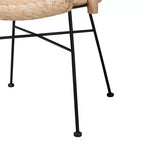 bali & pari Lisa Silla de comedor moderna bohemia de ratán natural marrón y metal negro