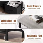 Mueble TV Cómoda, Centro de Entretenimiento de 50 Pulgadas con Almacenamiento, Mueble TV para Dormitorio, Cómoda Pequeña con Cajones y Estantes