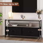 Mueble TV Cómoda, Centro de Entretenimiento de 50 Pulgadas con Almacenamiento, Mueble TV para Dormitorio, Cómoda Pequeña con Cajones y Estantes