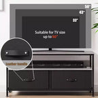 Mueble TV Cómoda, Centro de Entretenimiento de 50 Pulgadas con Almacenamiento, Mueble TV para Dormitorio, Cómoda Pequeña con Cajones y Estantes