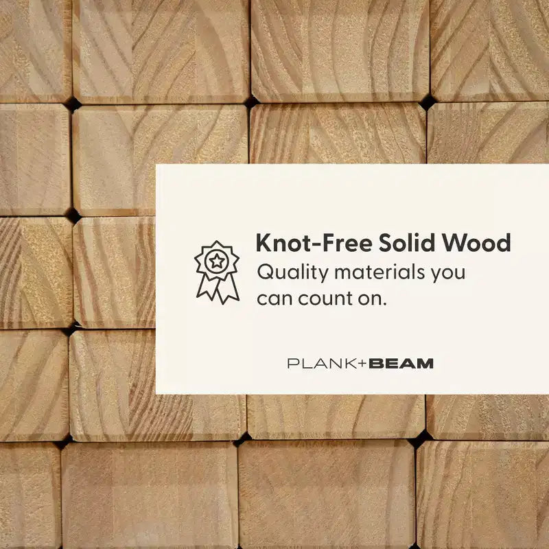 Mesita de noche moderna de mediados de siglo Plank+Beam con estante, mesa auxiliar de madera maciza para dormitorio
