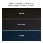 Mesita de noche moderna de mediados de siglo Plank+Beam con estante, mesa auxiliar de madera maciza para dormitorio