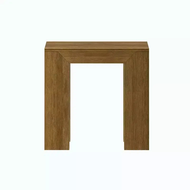Mesa auxiliar rectangular moderna de madera maciza Plank+Beam para sala de estar, mesa auxiliar de 25 pulgadas