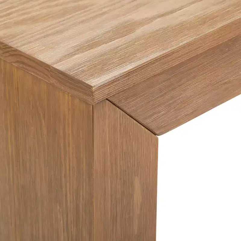 Mesa auxiliar rectangular moderna de madera maciza Plank+Beam para sala de estar, mesa auxiliar de 25 pulgadas