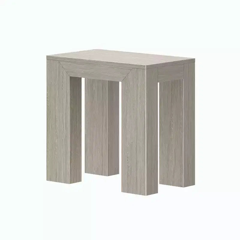 Mesa auxiliar rectangular moderna de madera maciza Plank+Beam para sala de estar, mesa auxiliar de 25 pulgadas