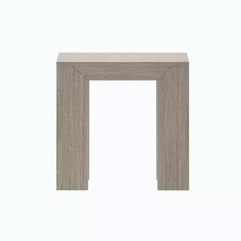 Mesa auxiliar rectangular moderna de madera maciza Plank+Beam para sala de estar, mesa auxiliar de 25 pulgadas