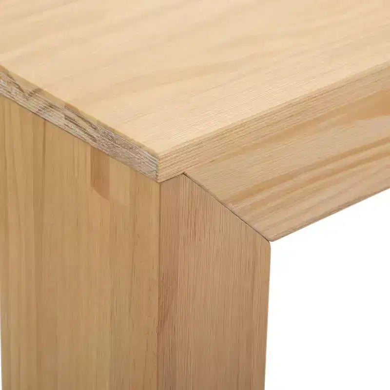 Mesa auxiliar rectangular moderna de madera maciza Plank+Beam para sala de estar, mesa auxiliar de 25 pulgadas