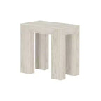 Mesa auxiliar rectangular moderna de madera maciza Plank+Beam para sala de estar, mesa auxiliar de 25 pulgadas