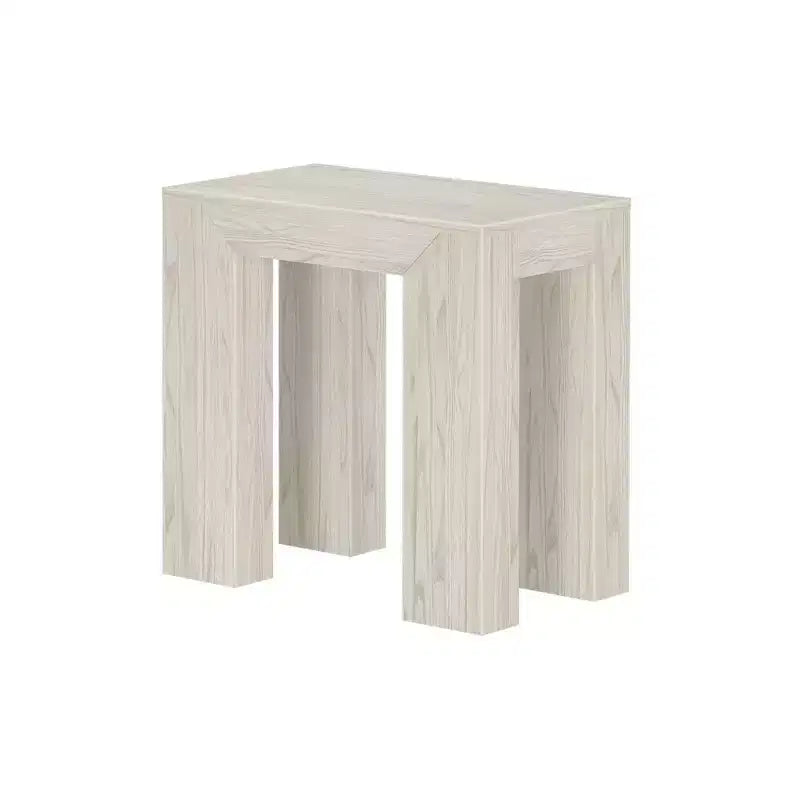 Mesa auxiliar rectangular moderna de madera maciza Plank+Beam para sala de estar, mesa auxiliar de 25 pulgadas