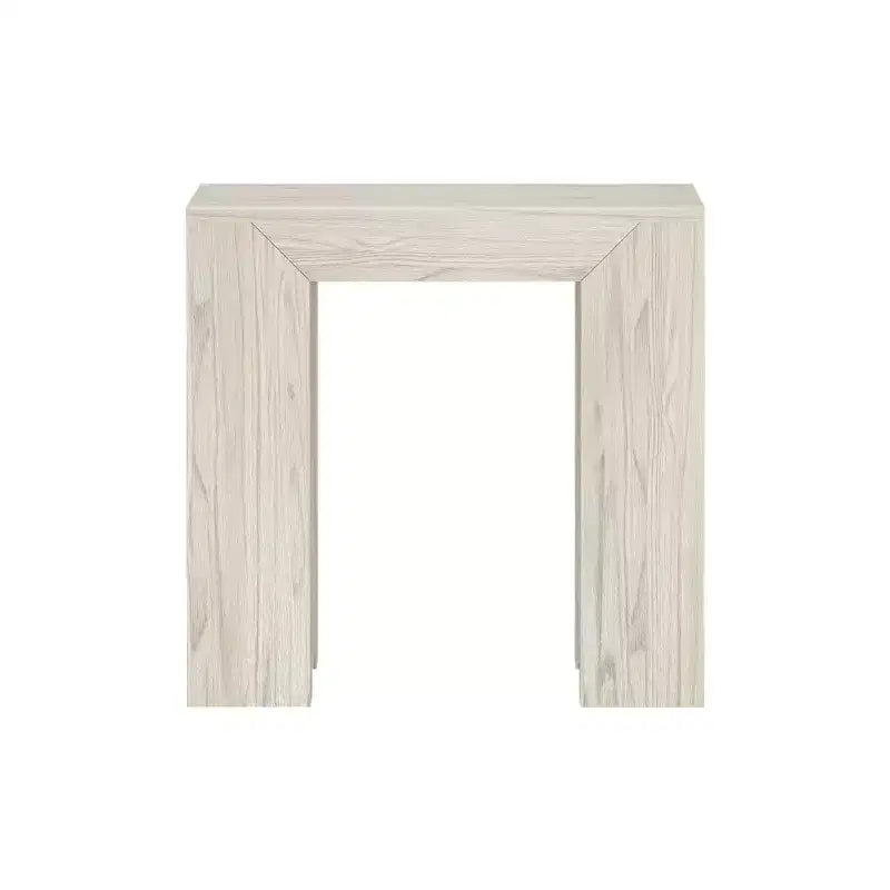 Mesa auxiliar rectangular moderna de madera maciza Plank+Beam para sala de estar, mesa auxiliar de 25 pulgadas