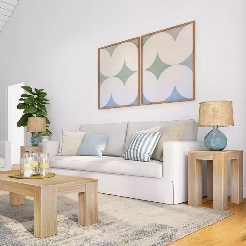Mesa auxiliar rectangular moderna de madera maciza Plank+Beam para sala de estar, mesa auxiliar de 25 pulgadas