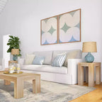 Mesa auxiliar rectangular moderna de madera maciza Plank+Beam para sala de estar, mesa auxiliar de 25 pulgadas