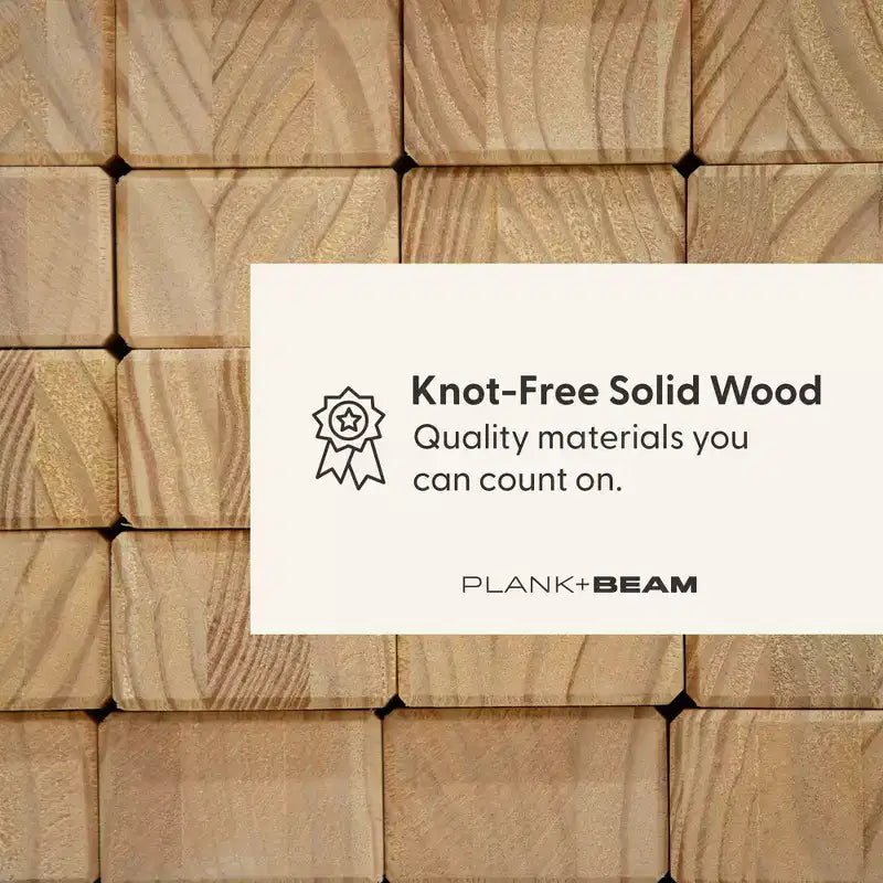 Mesa auxiliar rectangular moderna de madera maciza Plank+Beam para sala de estar, mesa auxiliar de 25 pulgadas