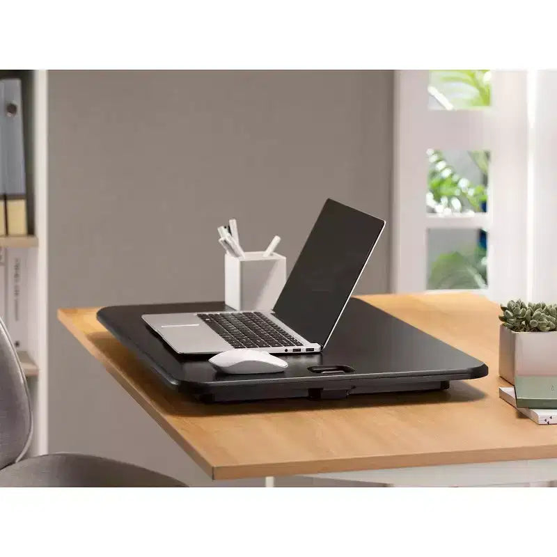 Monoprice Ultra-Delgado Soporte Elevador Compacto de Altura Ajustable para Escritorio Convertidor de Escritorio de 26 Pulgadas para Monitor o Portátil, Negro