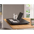 Monoprice Ultra-Delgado Soporte Elevador Compacto de Altura Ajustable para Escritorio Convertidor de Escritorio de 26 Pulgadas para Monitor o Portátil, Negro