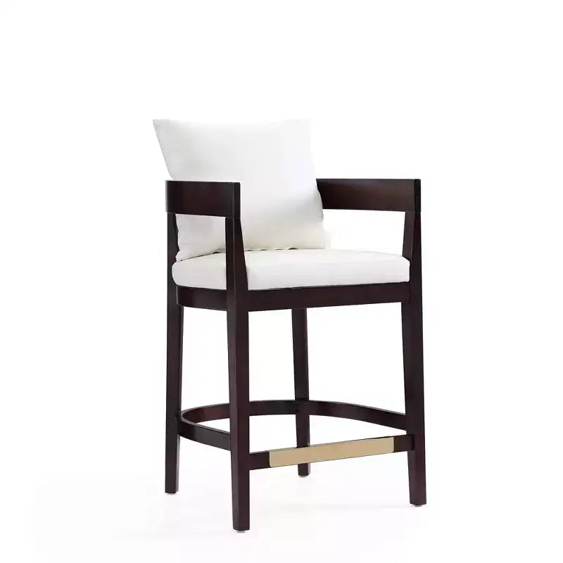 Juego de 2 taburetes de bar Ritz tapizados de madera de haya a altura de mostrador - Manhattan Comfort