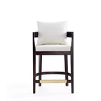 Juego de 2 taburetes de bar Ritz tapizados de madera de haya a altura de mostrador - Manhattan Comfort