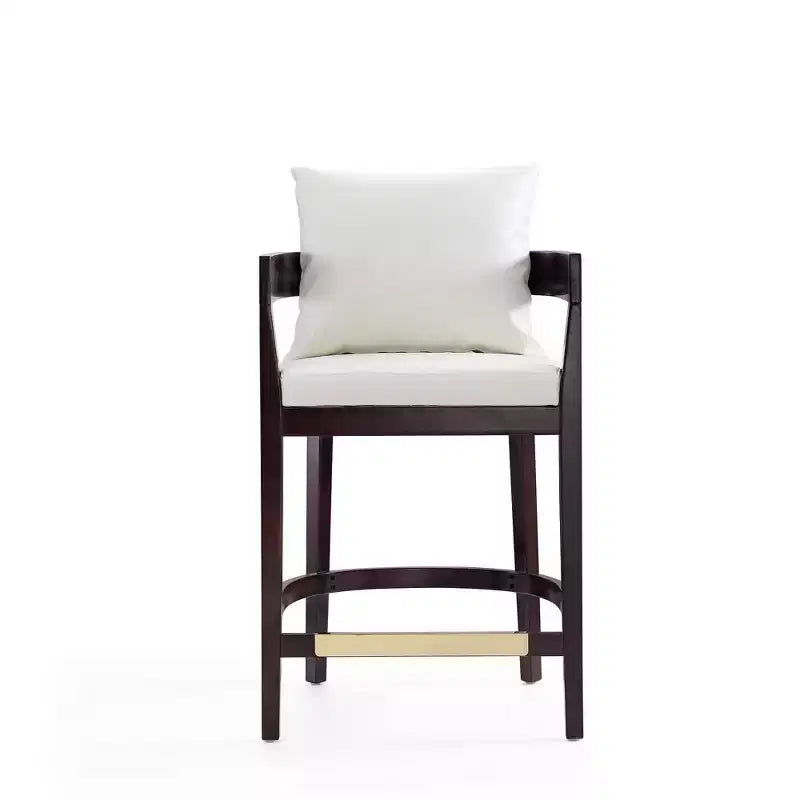 Juego de 2 taburetes de bar Ritz tapizados de madera de haya a altura de mostrador - Manhattan Comfort