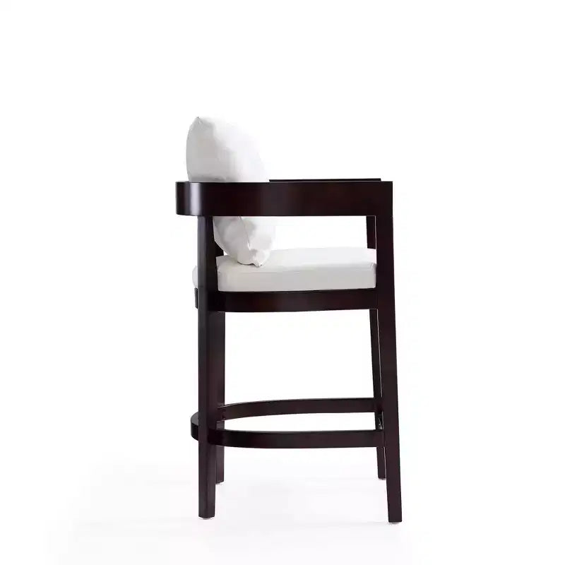 Juego de 2 taburetes de bar Ritz tapizados de madera de haya a altura de mostrador - Manhattan Comfort