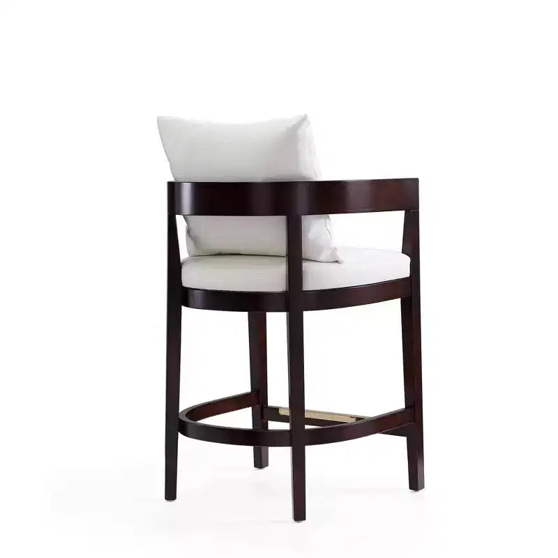 Juego de 2 taburetes de bar Ritz tapizados de madera de haya a altura de mostrador - Manhattan Comfort
