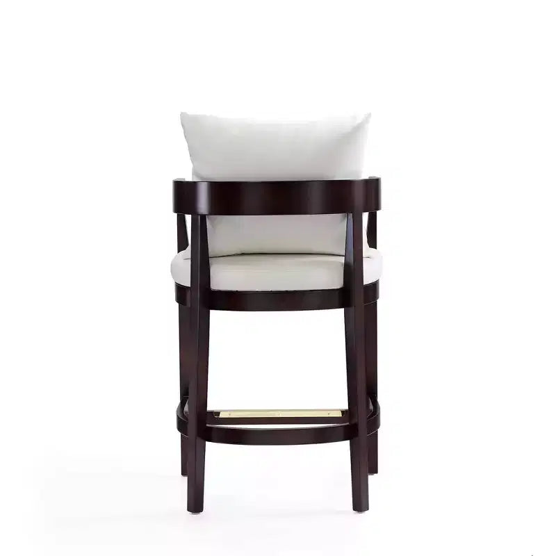 Juego de 2 taburetes de bar Ritz tapizados de madera de haya a altura de mostrador - Manhattan Comfort