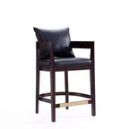 Juego de 2 taburetes de bar Ritz tapizados de madera de haya a altura de mostrador - Manhattan Comfort