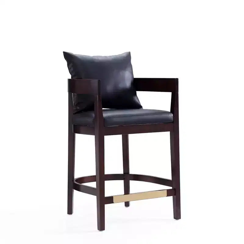 Juego de 2 taburetes de bar Ritz tapizados de madera de haya a altura de mostrador - Manhattan Comfort