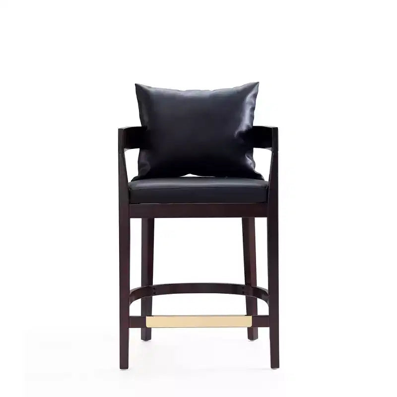 Juego de 2 taburetes de bar Ritz tapizados de madera de haya a altura de mostrador - Manhattan Comfort