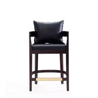 Juego de 2 taburetes de bar Ritz tapizados de madera de haya a altura de mostrador - Manhattan Comfort