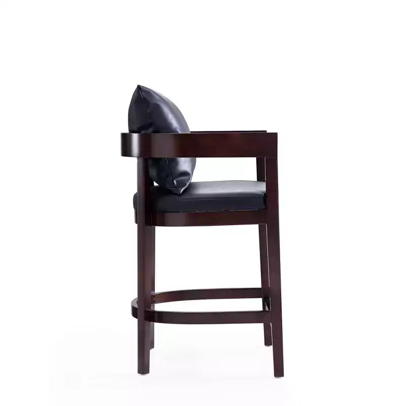 Juego de 2 taburetes de bar Ritz tapizados de madera de haya a altura de mostrador - Manhattan Comfort