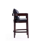 Juego de 2 taburetes de bar Ritz tapizados de madera de haya a altura de mostrador - Manhattan Comfort