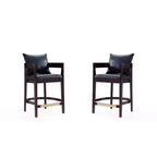 Set of 2 Ritz Upholstered Beech Wood Counter Height Barstools - Manhattan Comfort