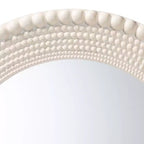 Espejo decorativo redondo moderno con cuentas Grazia de Baxton Studio en blanco perla