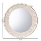 Espejo decorativo redondo moderno con cuentas Grazia de Baxton Studio en blanco perla