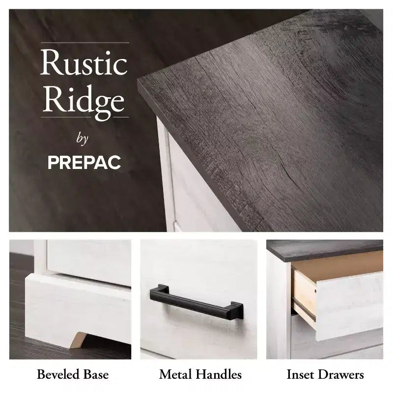Cómoda de 5 cajones Prepac Rustic Ridge de 27.50 pulgadas de ancho
