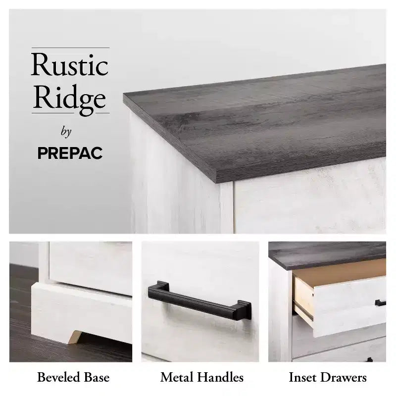 Cómoda de 5 cajones Prepac Rustic Ridge de 27.50 pulgadas de ancho