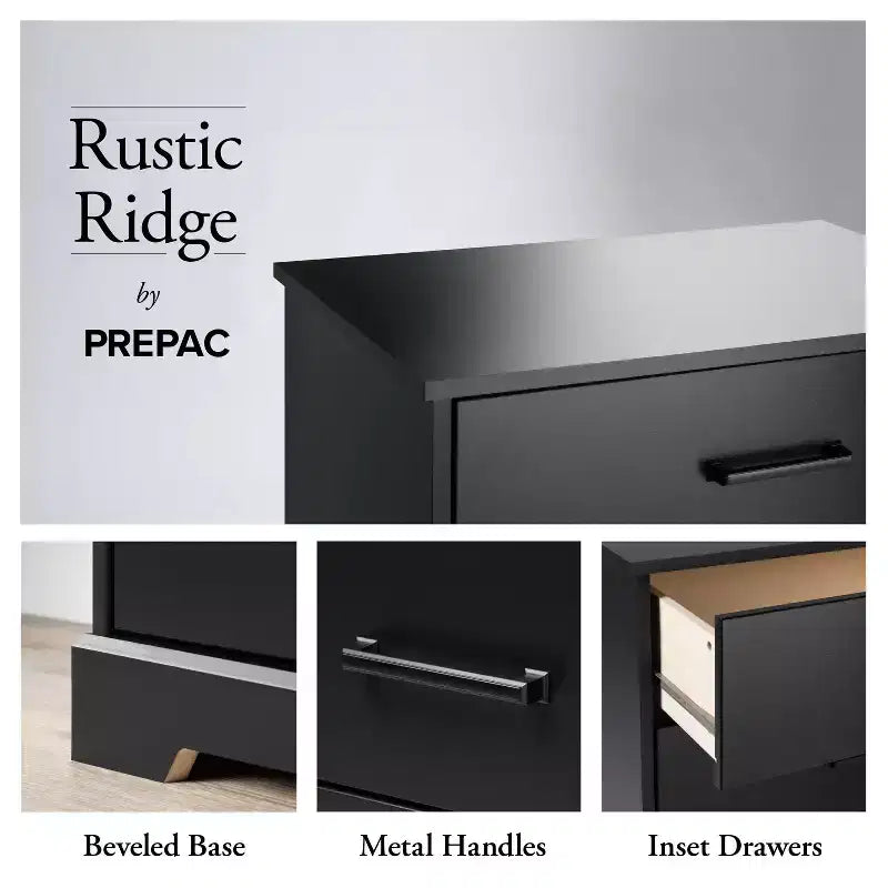 Cómoda de 5 cajones Prepac Rustic Ridge de 27.50 pulgadas de ancho