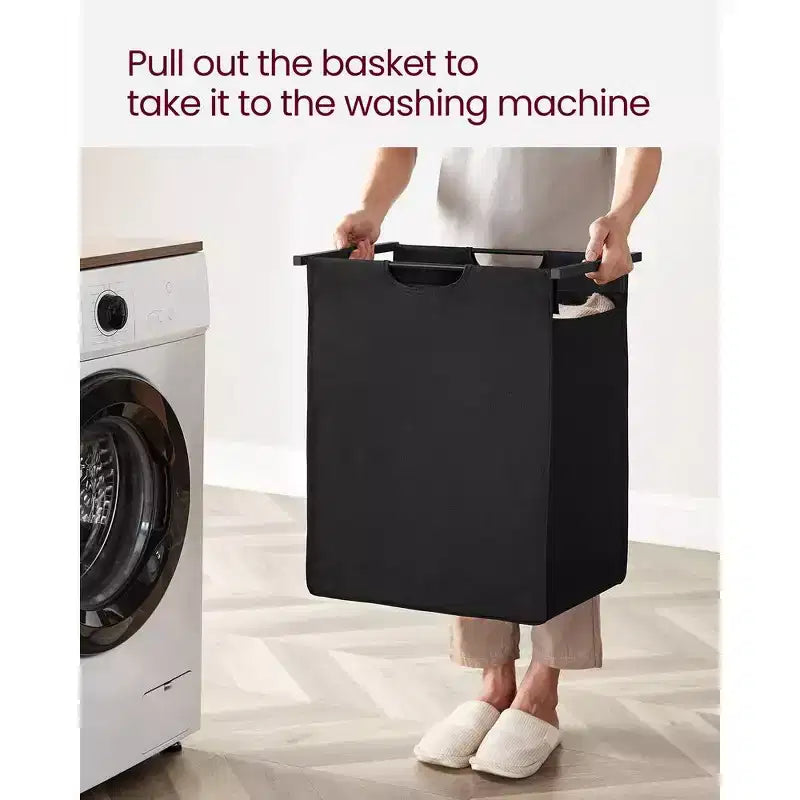 VASAGLE Cesto de Ropa, Cesto de Colada, Clasificador de Ropa con Bolsa Extraíble, 65L (17.2 Galones)