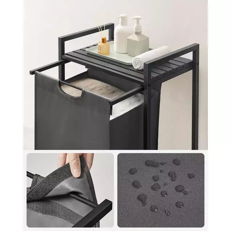 VASAGLE Cesto de Ropa, Cesto de Colada, Clasificador de Ropa con Bolsa Extraíble, 65L (17.2 Galones)