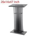 Garvee Clear Acrylic Podium Stand 26x14x47 Inch Pulpit Lectern With Storage Shelf