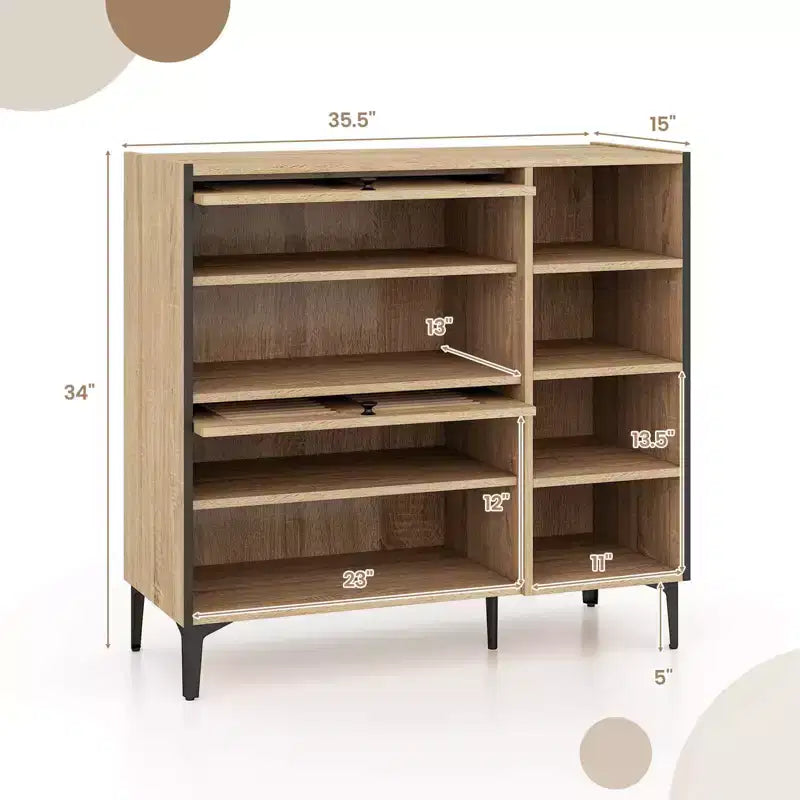 Zapatero Costway con Puertas Abatibles Estantes Ajustables y Removibles para Entrada