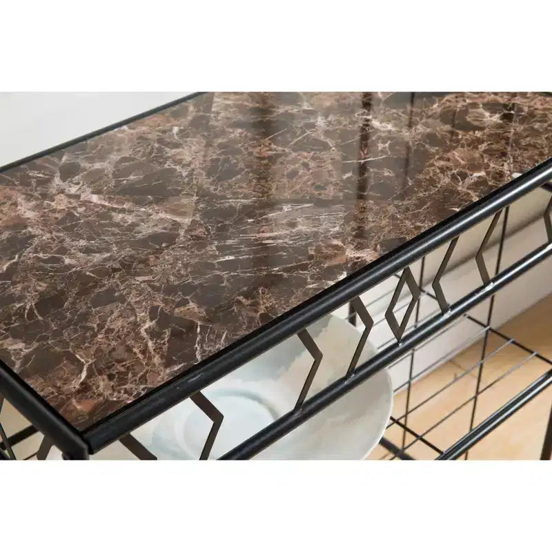Kings Brand Furniture - Mesa botellero independiente, mueble bar para licores con almacenamiento de vino - Capacidad para 24 botellas y soporte para copas
