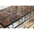 Kings Brand Furniture - Mesa botellero independiente, mueble bar para licores con almacenamiento de vino - Capacidad para 24 botellas y soporte para copas
